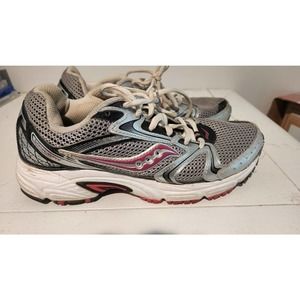 Saucony Womens Oasis 2 Silver Pink Running Shoes Lace Up Size 7.5